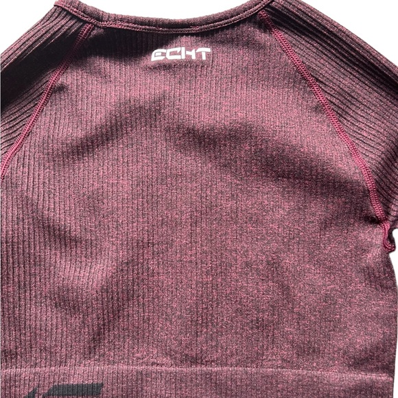 ECHT Apparel Arise SeriesCropped Top Long Sleeves + Ribbed Leggins Marron Small - Picture 4 of 12